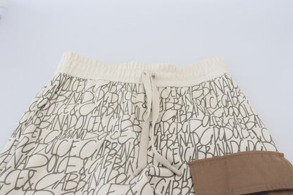 White DG Logo Pocket Print Men Trouser Pants