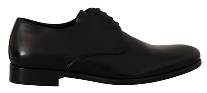 Black Leather Lace Up Men Formal Derby Shoes