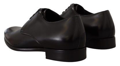 Black Leather Lace Up Men Formal Derby Shoes
