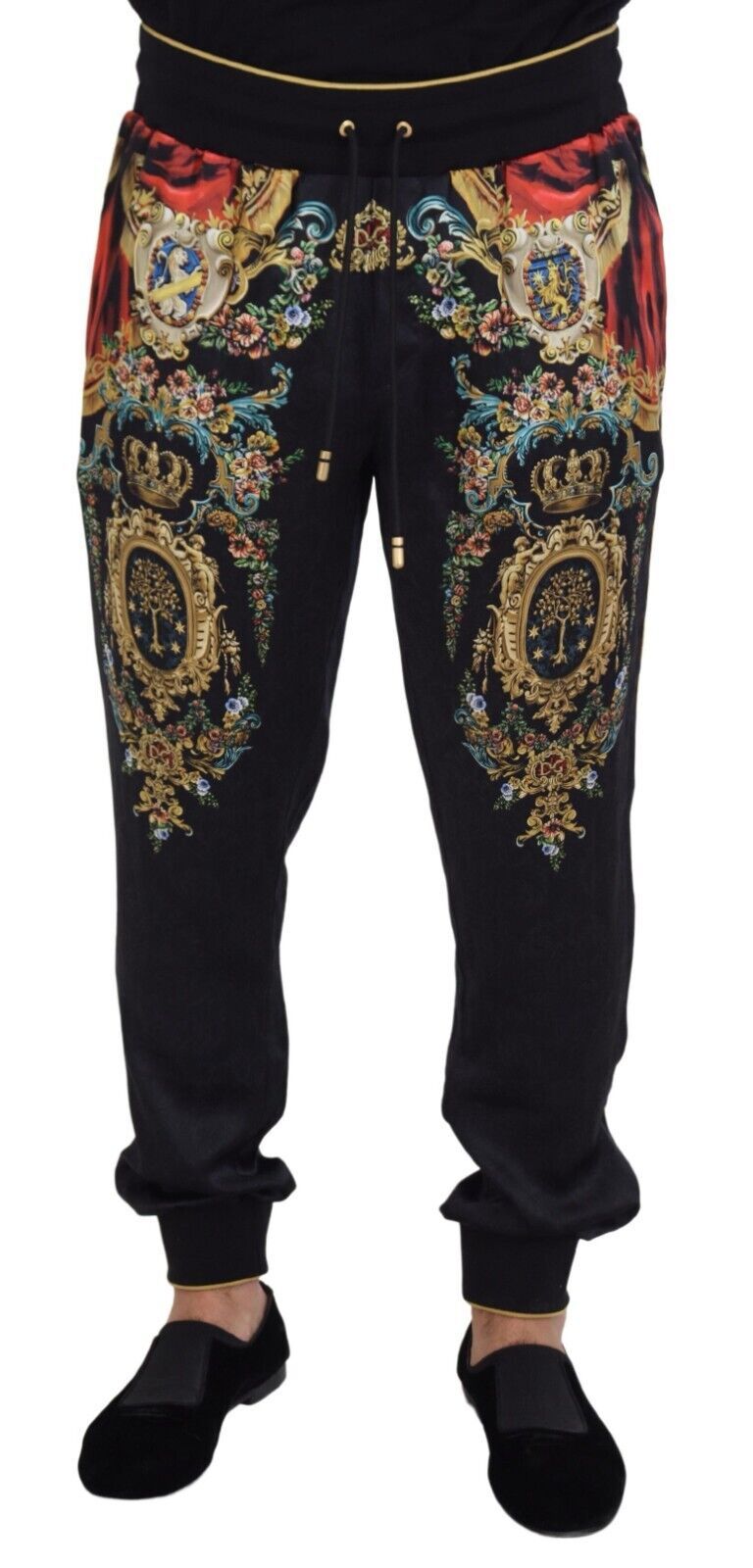Black DG Albero Print Casual Jogger Pants