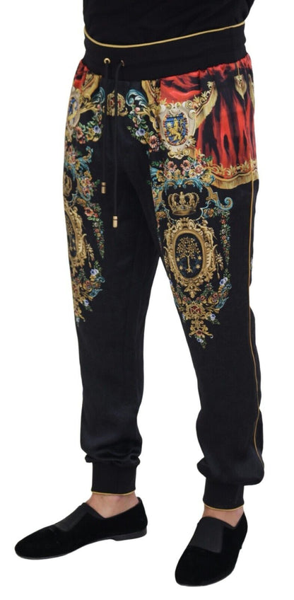 Black DG Albero Print Casual Jogger Pants