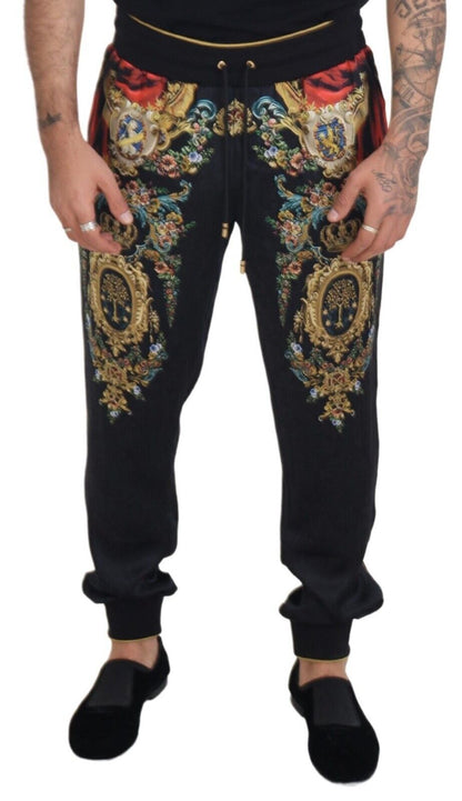 Black DG Albero Print Casual Jogger Pants
