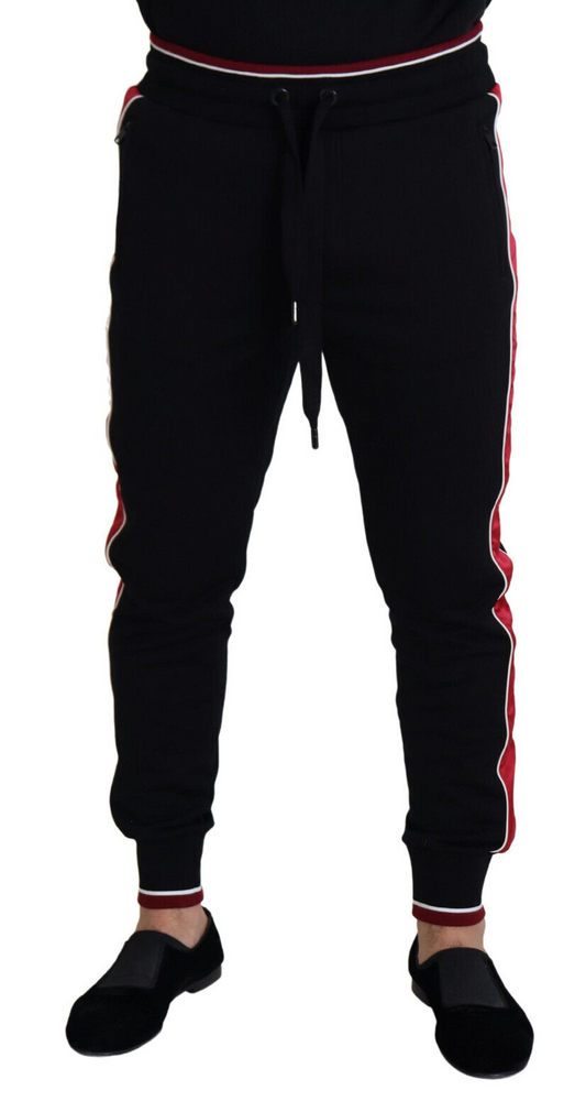 Black Cotton Logo Sweatpants Jogging Pants