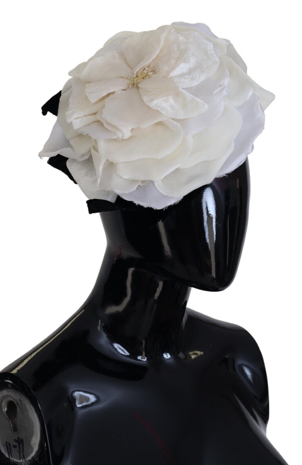 White Large Floral Silk One Size Hat