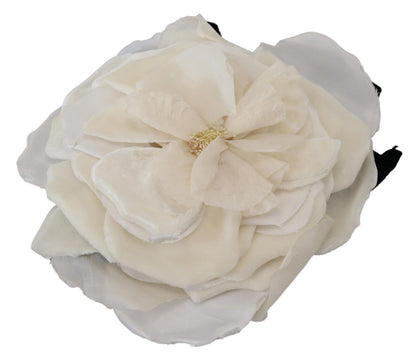 White Large Floral Silk One Size Hat