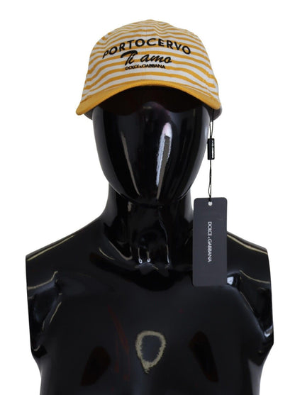 Yellow White Stripes Portocervo Baseball Hat