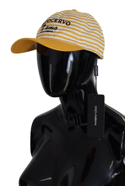 Yellow White Stripes Portocervo Baseball Hat
