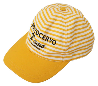 Yellow White Stripes Portocervo Baseball Hat