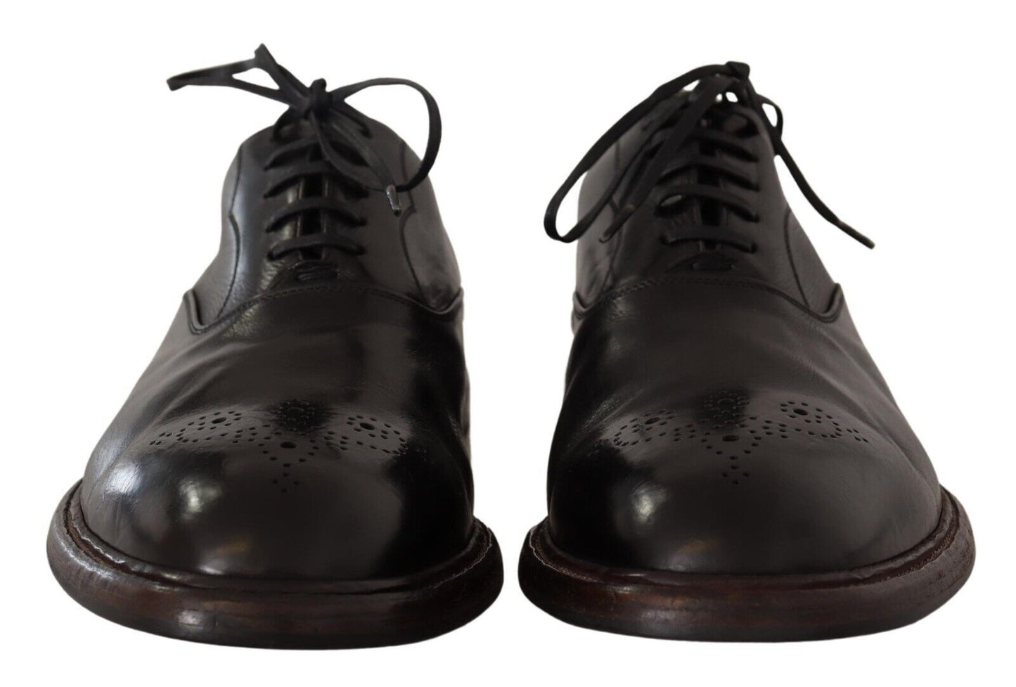 Black Leather Mens Lace Up Derby Shoes