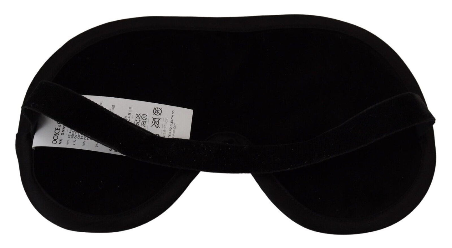 White Cotton Crown Print Elastic Strap One Size Eye Mask