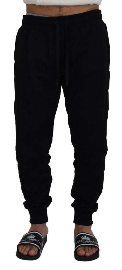 Black Cotton Men Jogger Trousers Pants