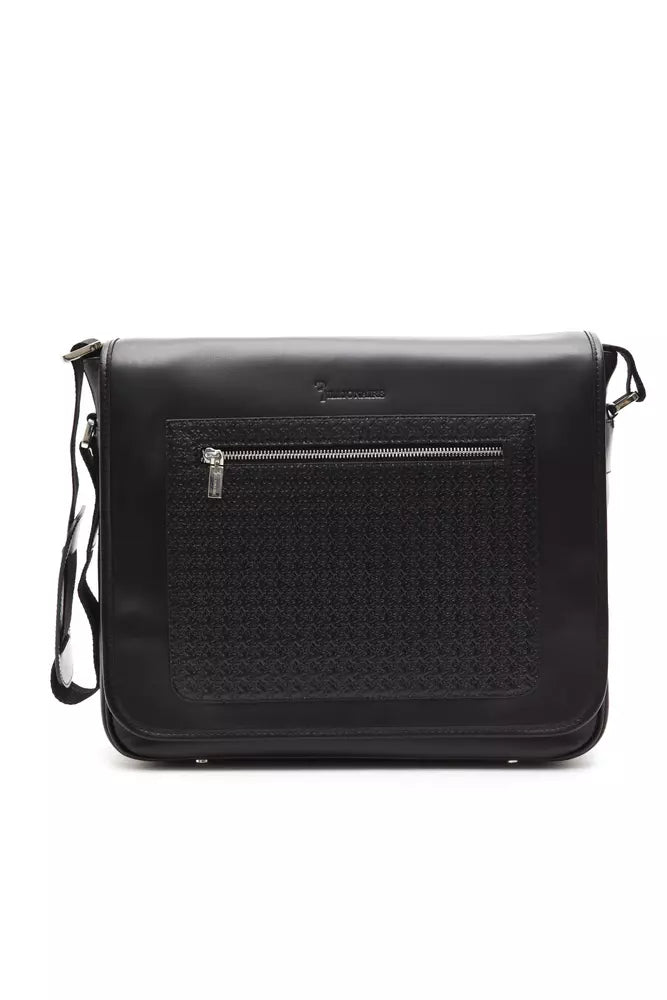 Black Leather Messenger Bag