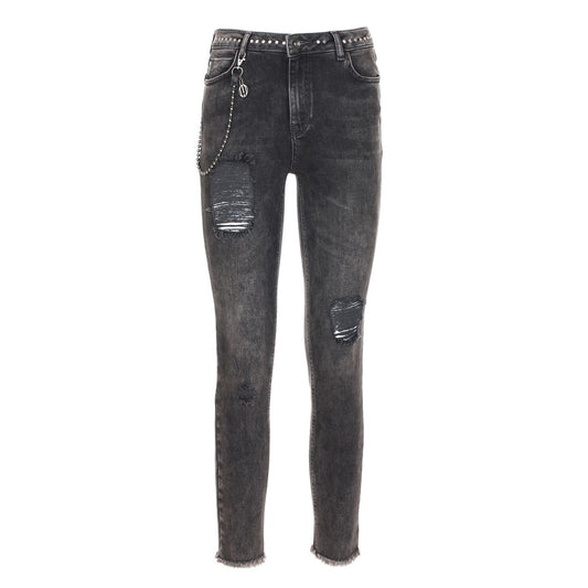Black Cotton Jeans & Pant