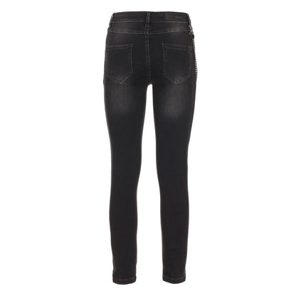 Black Cotton Jeans & Pant