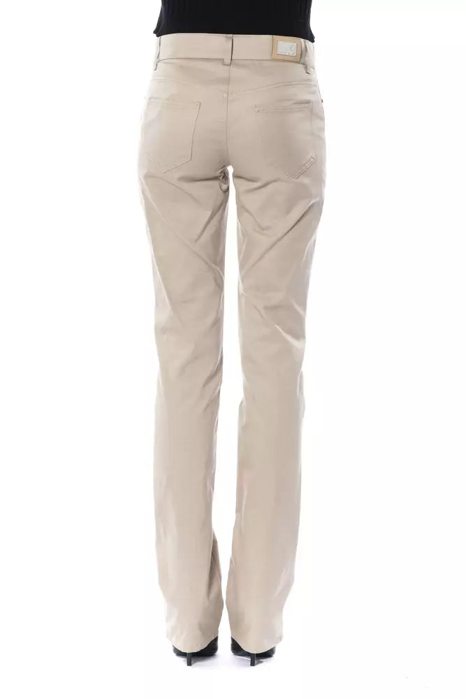 Beige Cotton Jeans & Pant