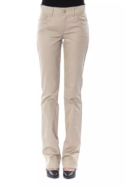 Beige Cotton Jeans & Pant