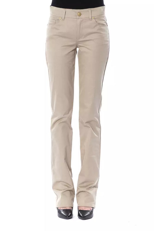Beige Cotton Jeans & Pant