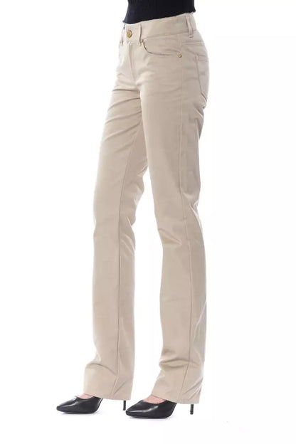 Beige Cotton Jeans & Pant