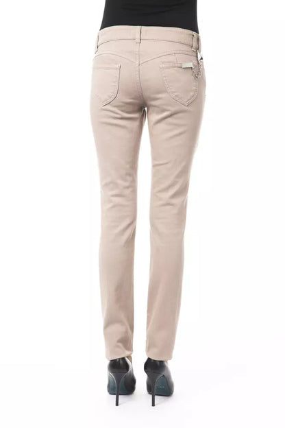 Beige Cotton Jeans & Pant
