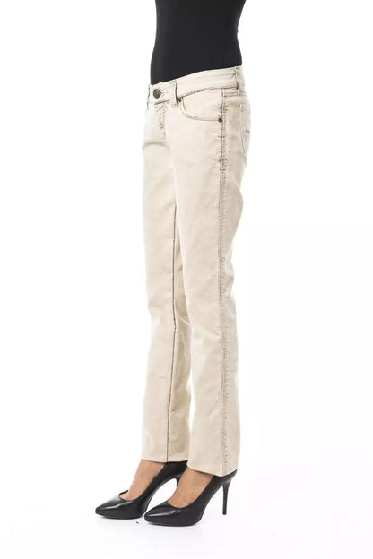 Beige Cotton Jeans & Pant