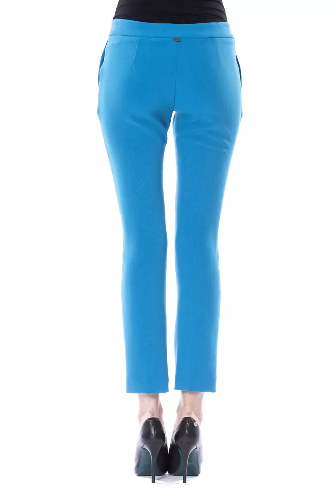 Light Blue Polyester Jeans & Pant