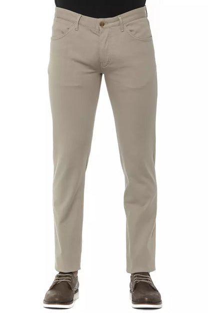 Beige Cotton Jeans & Pant