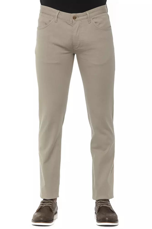 Beige Cotton Jeans & Pant