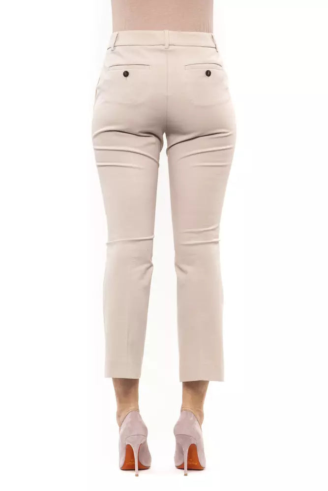Beige Cotton Jeans & Pant