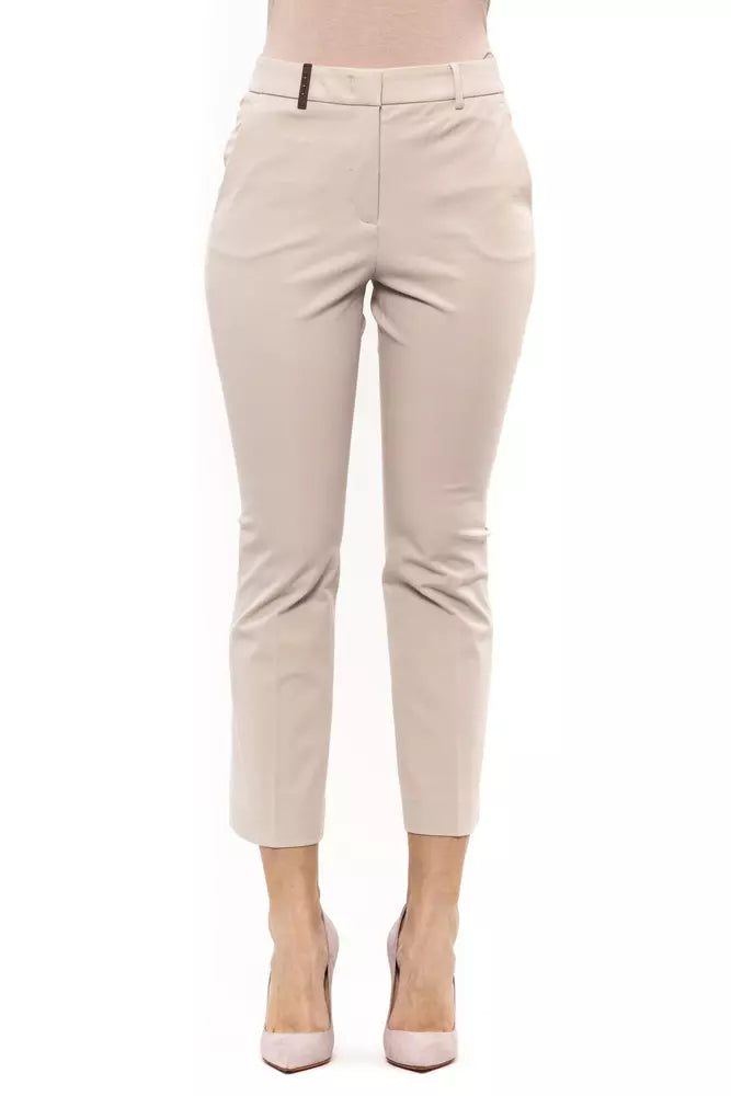 Beige Cotton Jeans & Pant