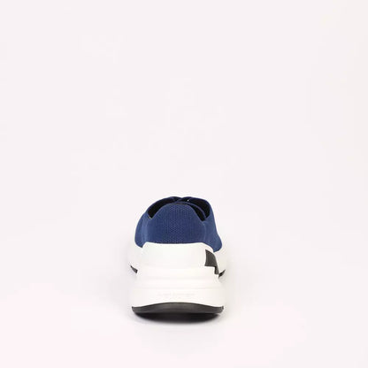Blue Textile and Leather Sneaker