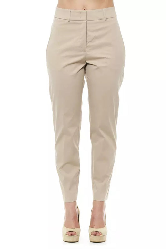 Beige Cotton Jeans & Pant