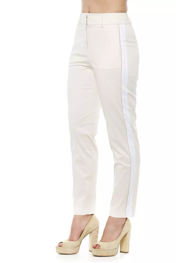 Beige Cotton Jeans & Pant