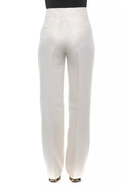 Beige/White Flax Jeans & Pants