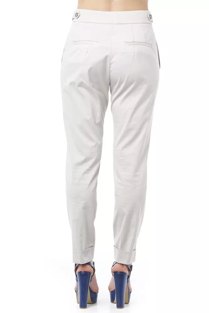 Beige Cotton Jeans & Pant