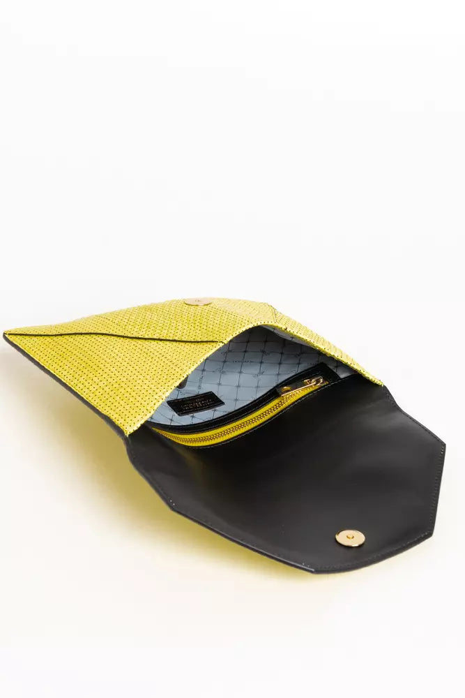 Yellow Leather Clutch Bag