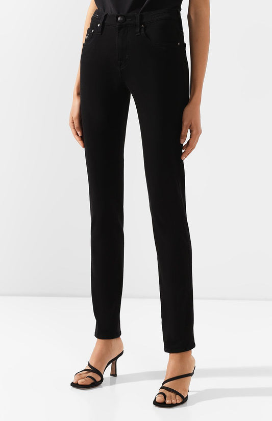 Black Cotton Jeans & Pant