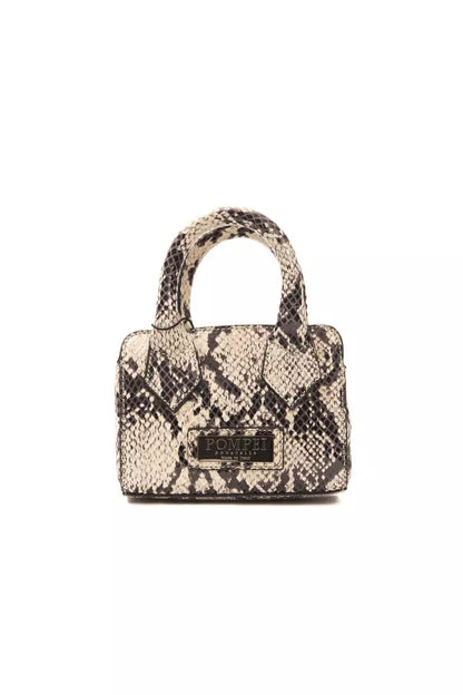 Gray Leather Handbag
