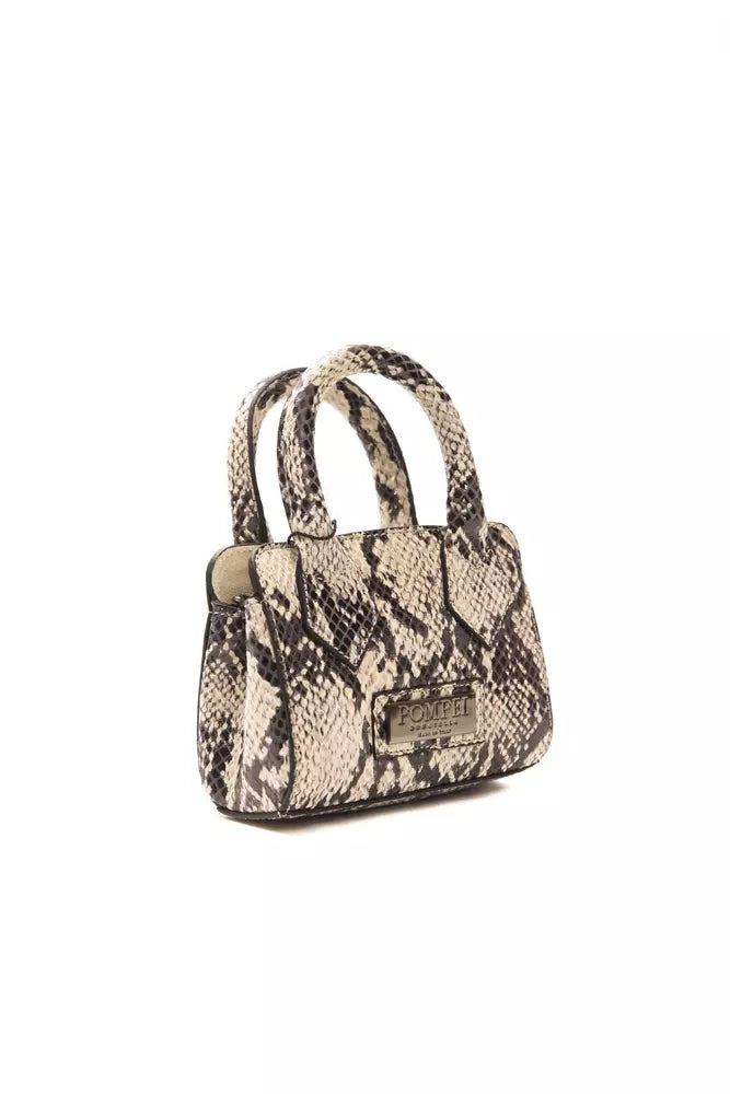 Gray Leather Handbag