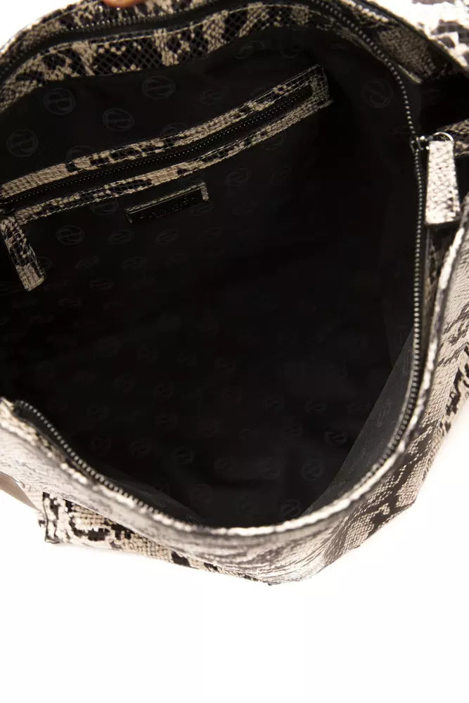 Gray Leather Shoulder Bag