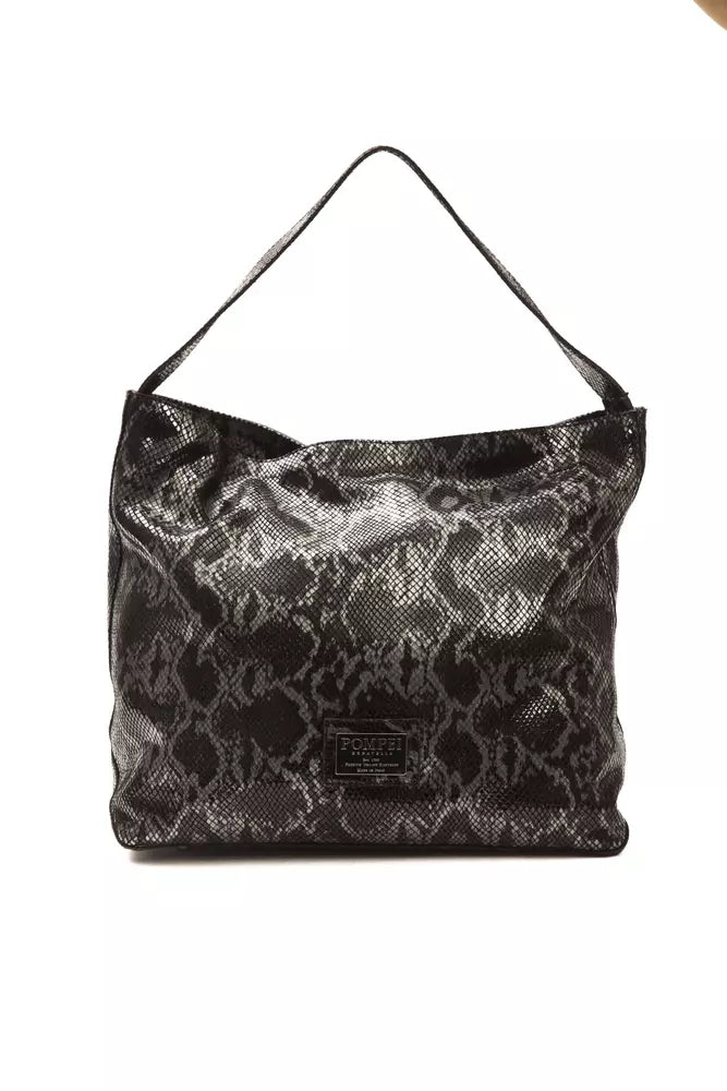 Gray Leather Shoulder Bag