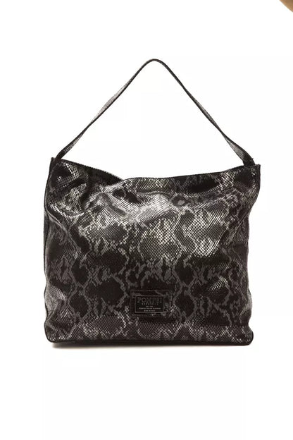 Gray Leather Shoulder Bag