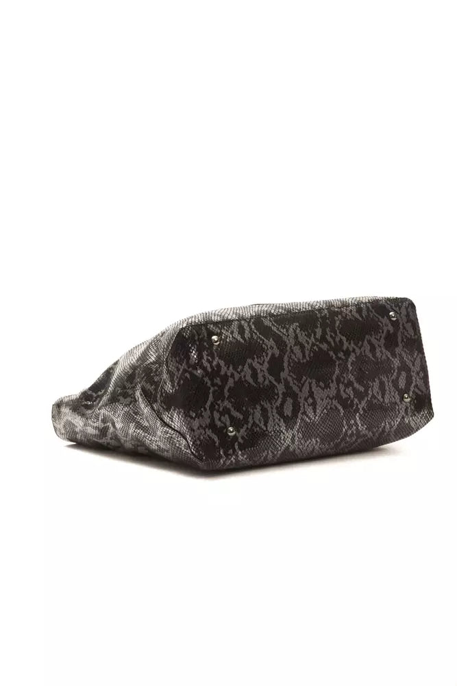 Gray Leather Shoulder Bag