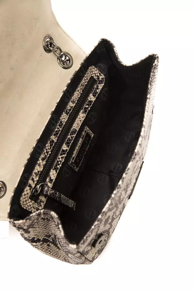 Gray Leather Crossbody Bag