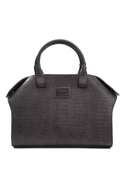 Gray Leather Handbag
