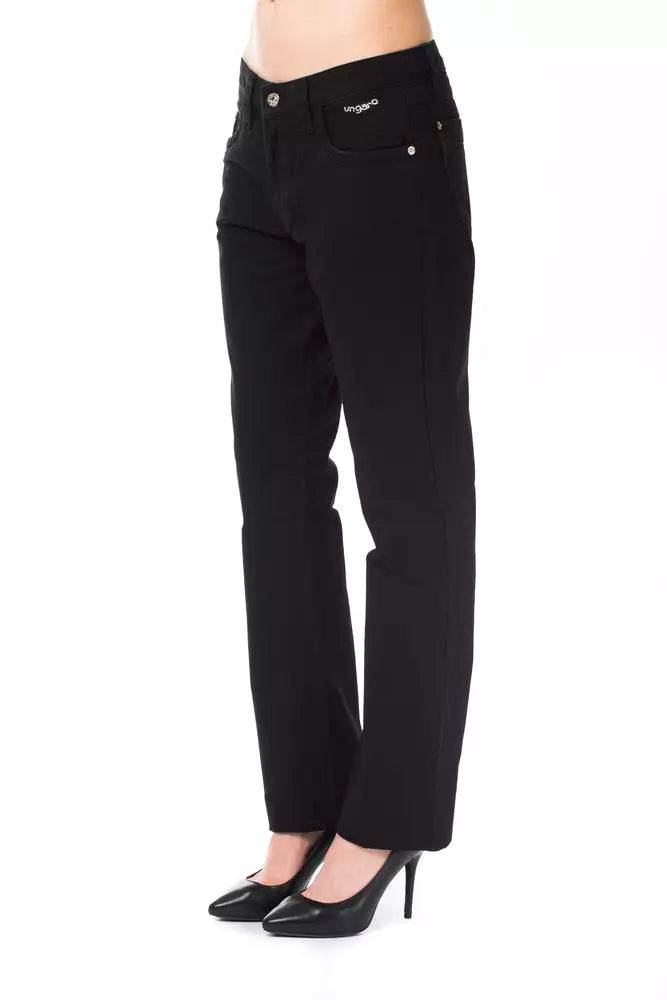 Black Cotton Jeans & Pant
