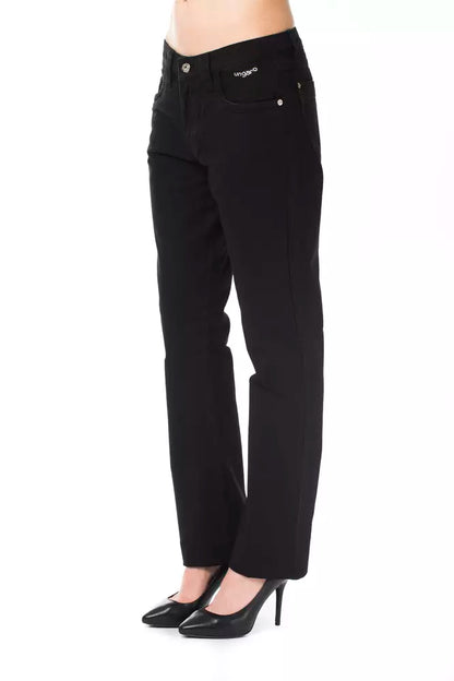 Black Cotton Jeans & Pant