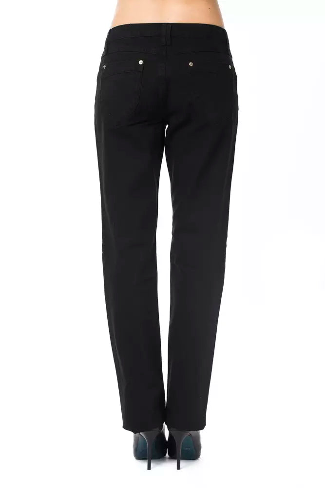 Black Cotton Jeans & Pant