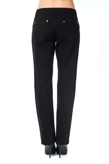 Black Cotton Jeans & Pant