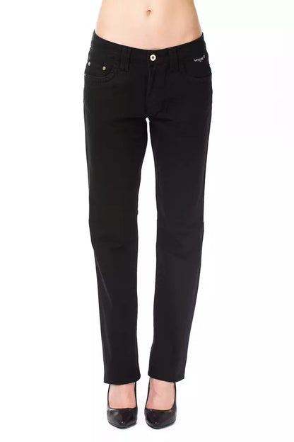 Black Cotton Jeans & Pant