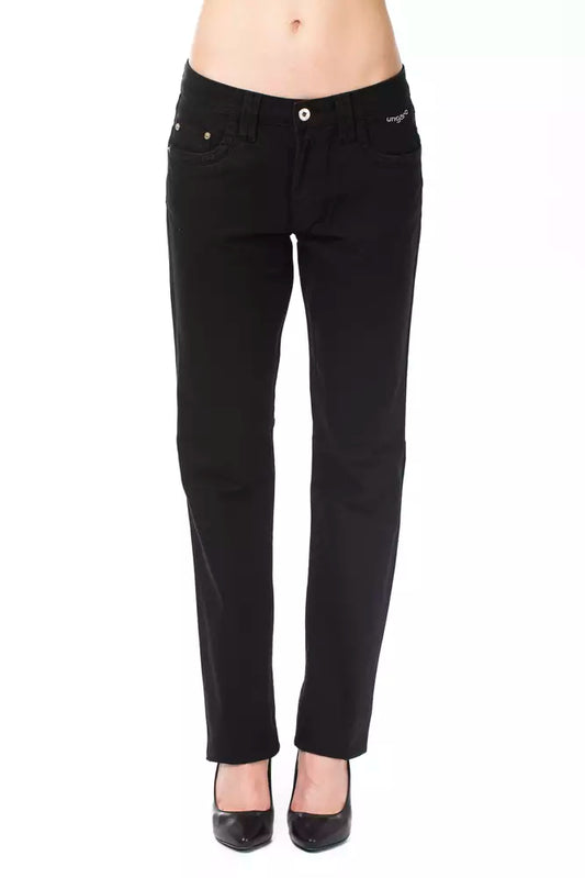 Black Cotton Jeans & Pant